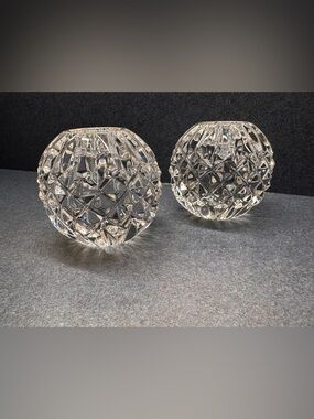 Waterford Crystal Ball Lismore pattern candle holders